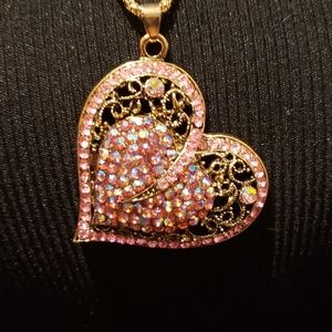 NWT Crystal heart necklace by Betsey Johnson